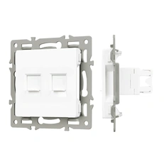 Изображение Механизм компьютерной розетки двойной SCT-MPC2-PL-WH (RJ-45, CAT6) (Arlight, -)