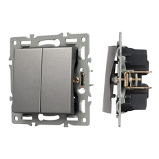 Изображение Механизм выключателя двухклавишный проходной SWT-MKP2-PL-GR (250V, 16A) (Arlight, -)